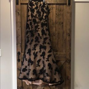 Black beaded prom dress from boutique, size 10-12